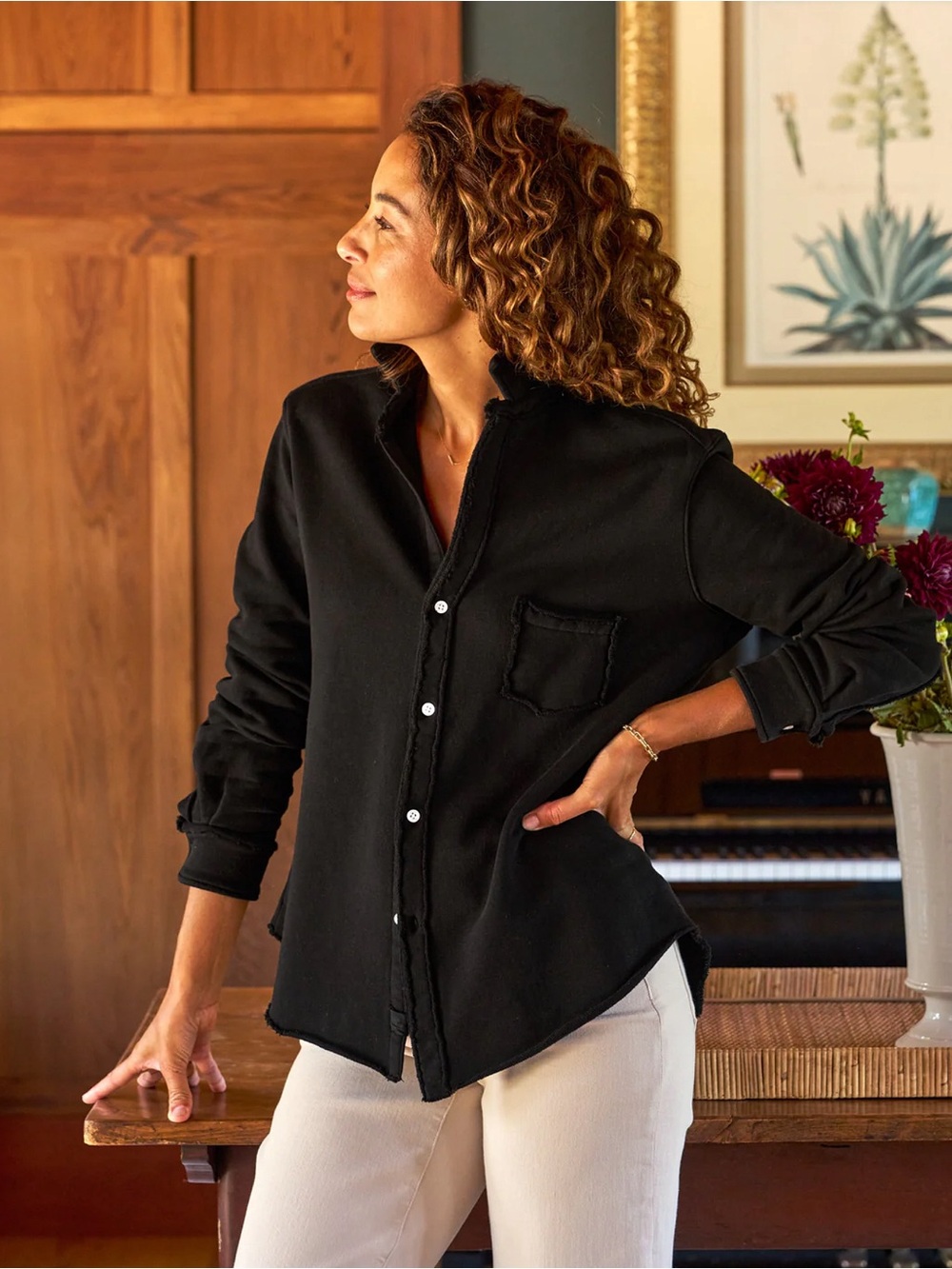 Frank & Eileen Eileen button up sweatshirt